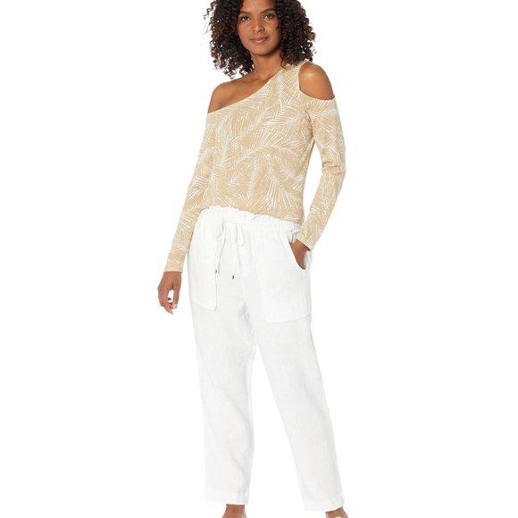 Michael Kors Plus Size Asymmetric Cold-Shou Khaki - Picture 4 of 4